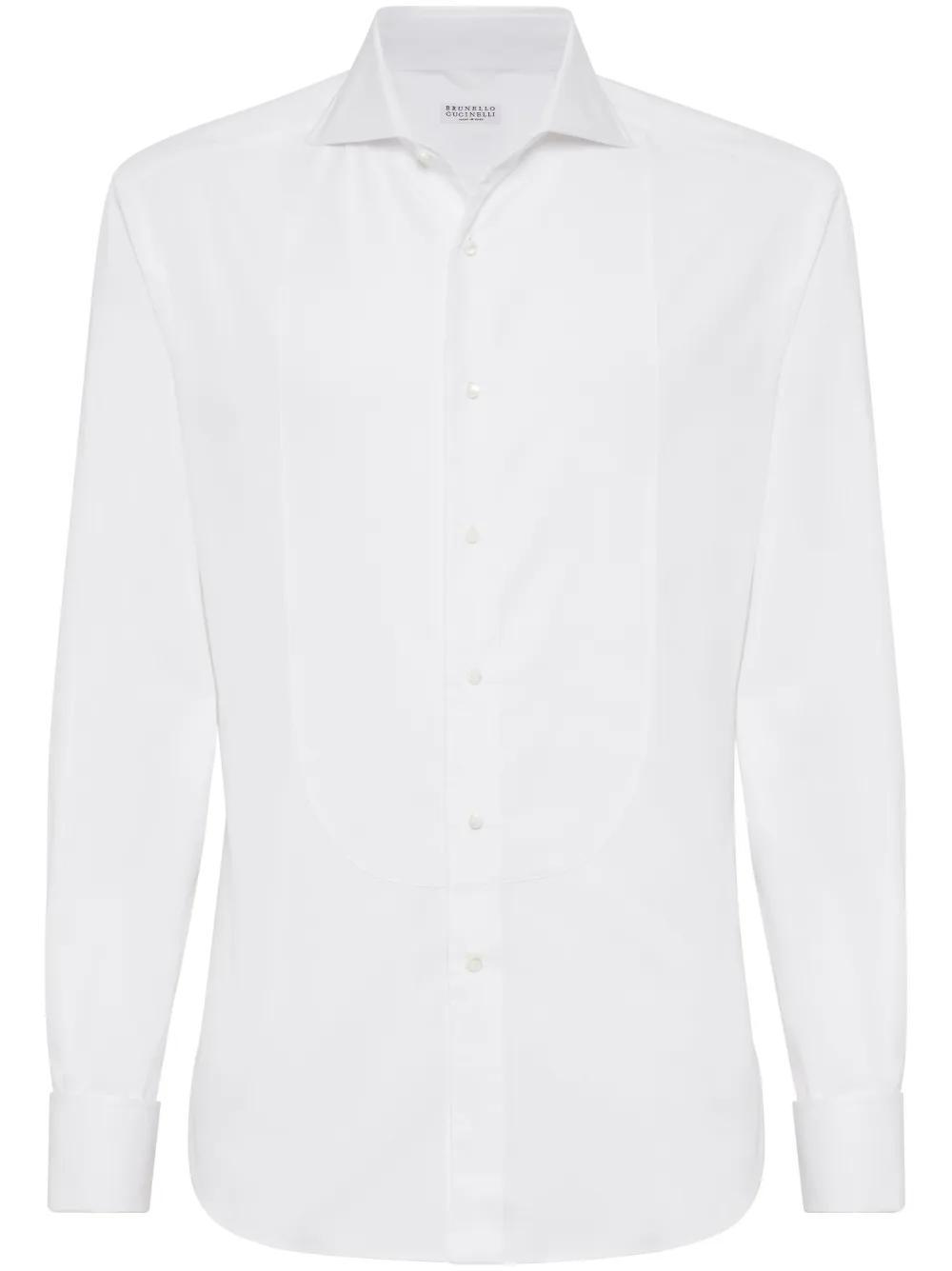 BRUNELLO CUCINELLI Long-sleeve Cotton Shirt In White Product Image