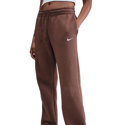 Nike Womens Nike NSW Phoenix Fleece Mid Rise OH Pant - Womens Fauna Brown/Sail Product Image