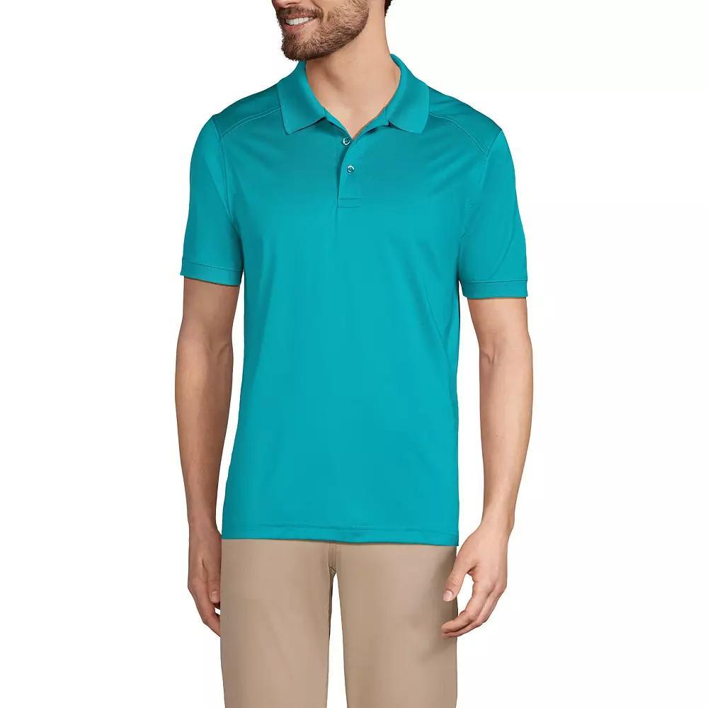 Men's Lands' End Short Sleeve Rapid Dry UPF 50 Polo Shirt, Size: Small, Blue Breeze Product Image