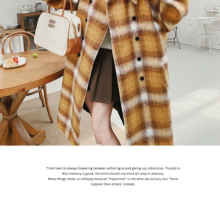 Plaid Midi Double-Breasted Coat Product Image