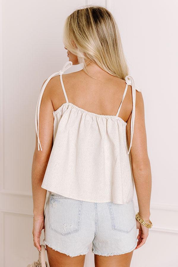 Coastal Town Views Linen-Blend Top Product Image