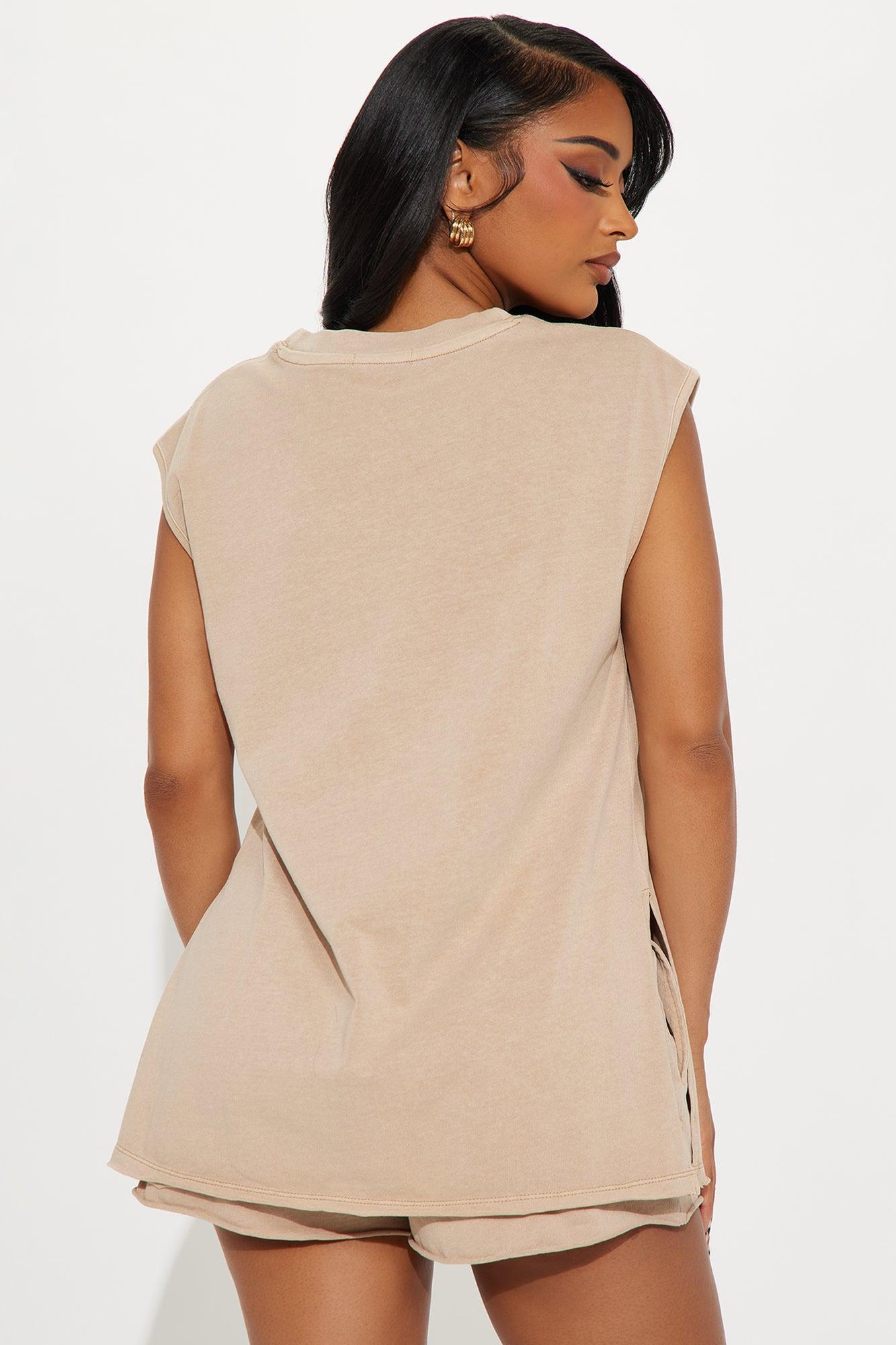 Get Ready With Me Short Set  - Taupe Product Image