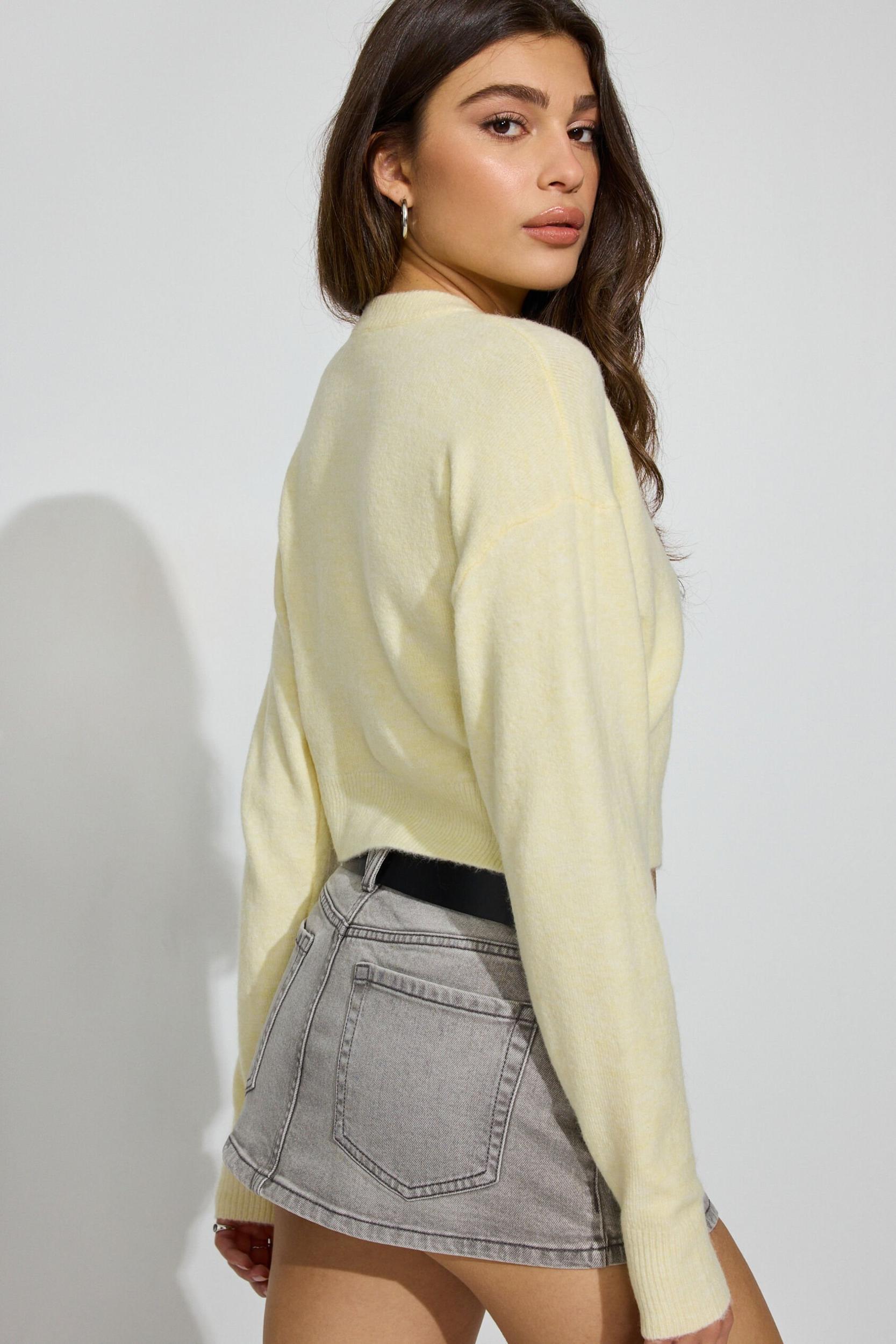 Renee Spongy Cropped Cardigan Product Image