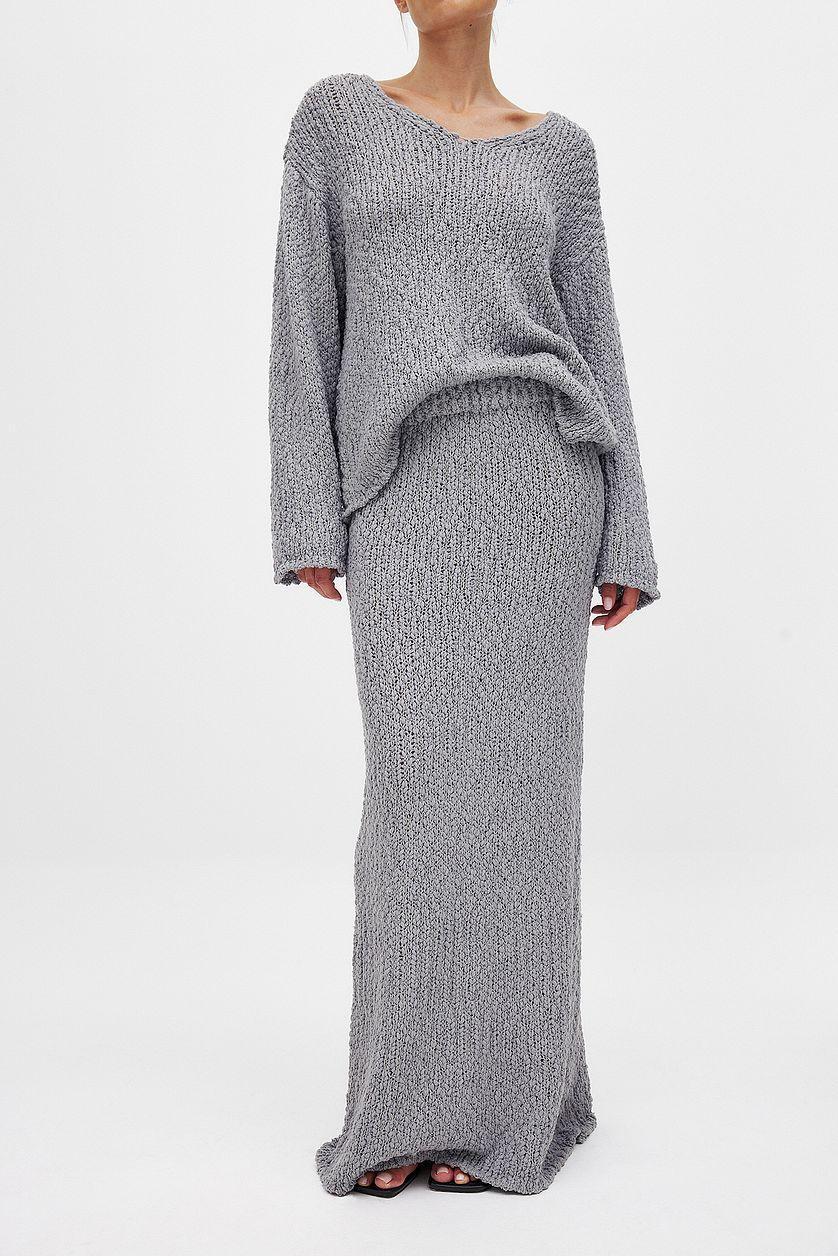 Structured Knitted Maxi Skirt Product Image