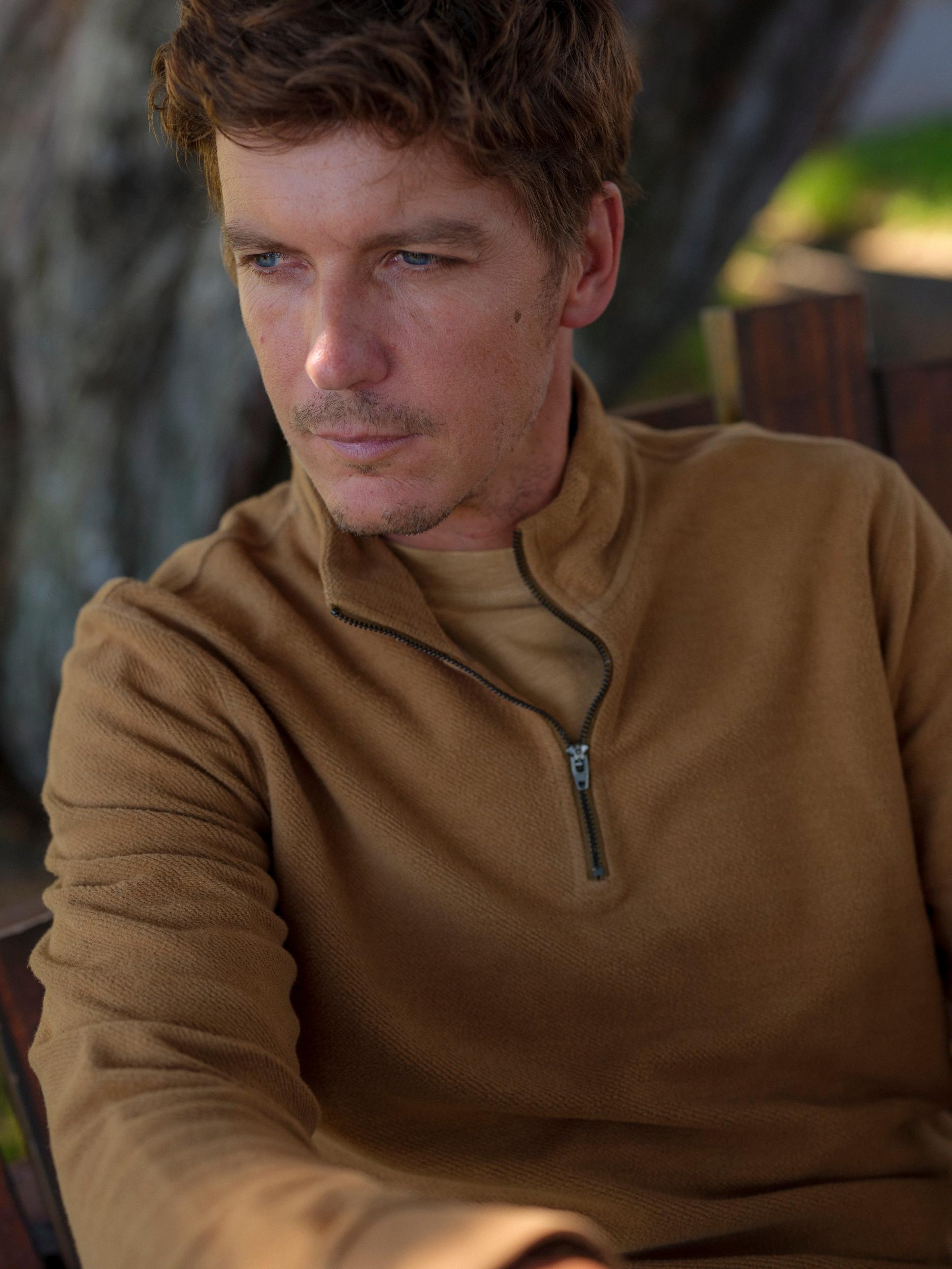 Dunlop Reverse 1/4 Zip - Tea Brown Product Image