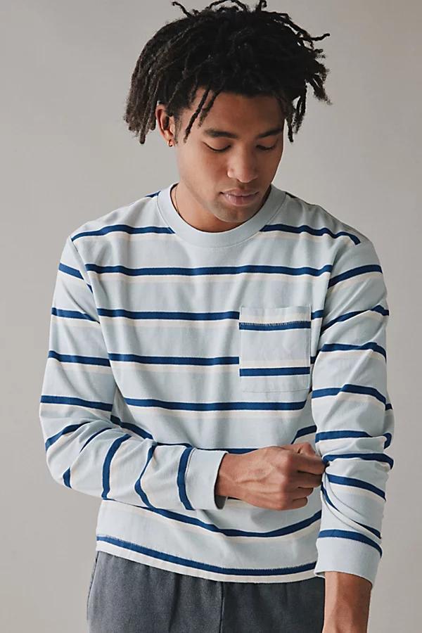 BDG Bonfire Stripe Cropped Long Sleeve Pocket Tee Mens at Urban Outfitters Product Image