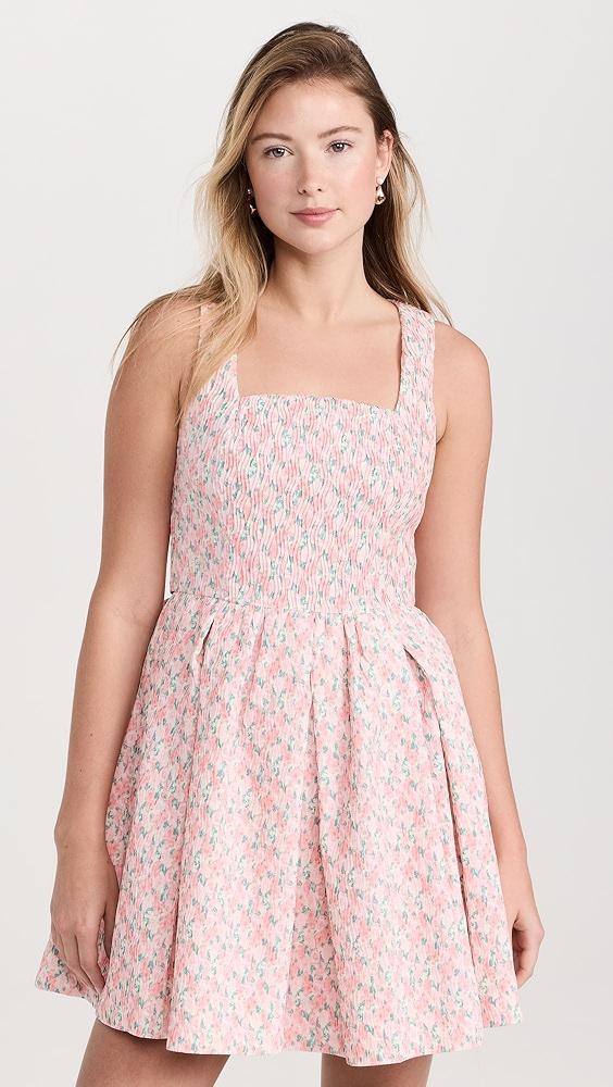 endless rose Floral Textured Bow Tie Mini Dress | Shopbop Product Image