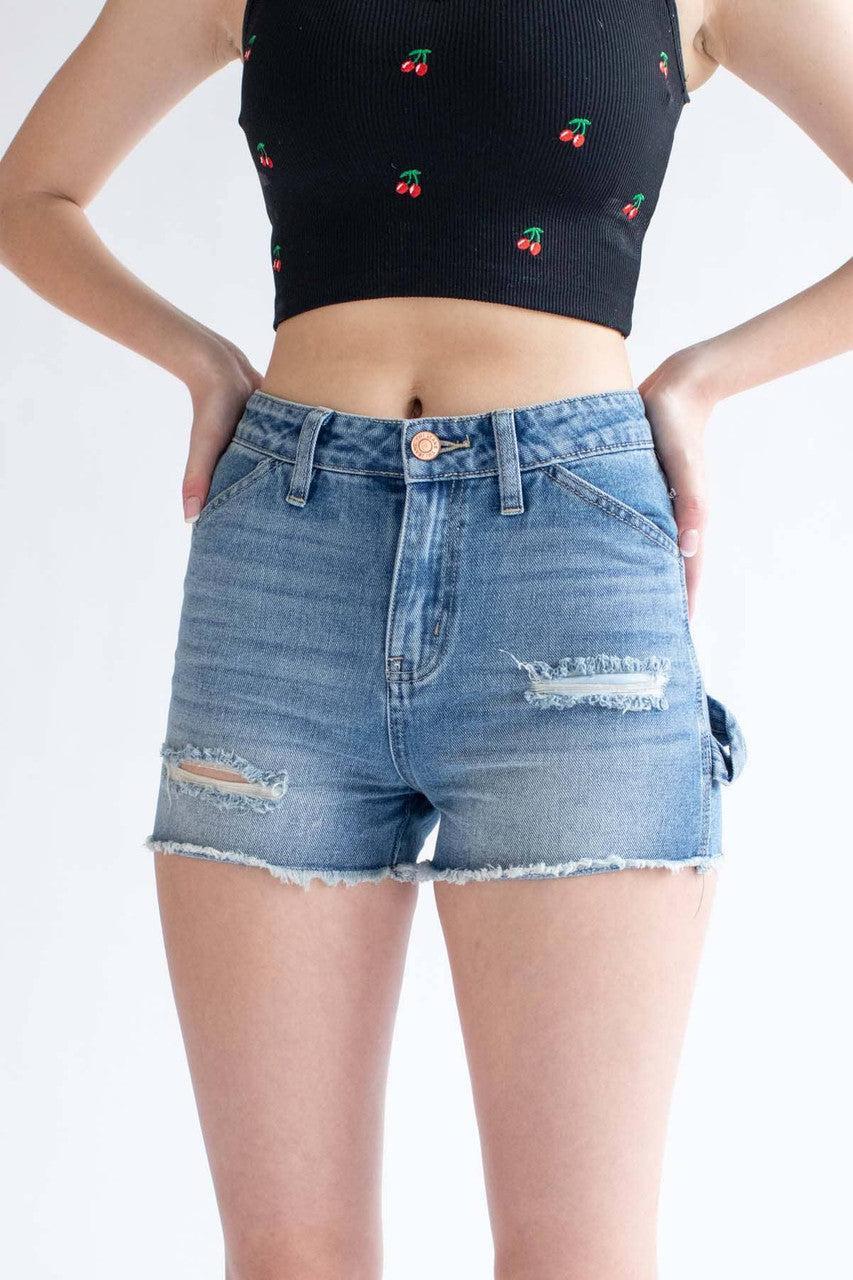 Distressed Carpenter Denim Shorts Product Image