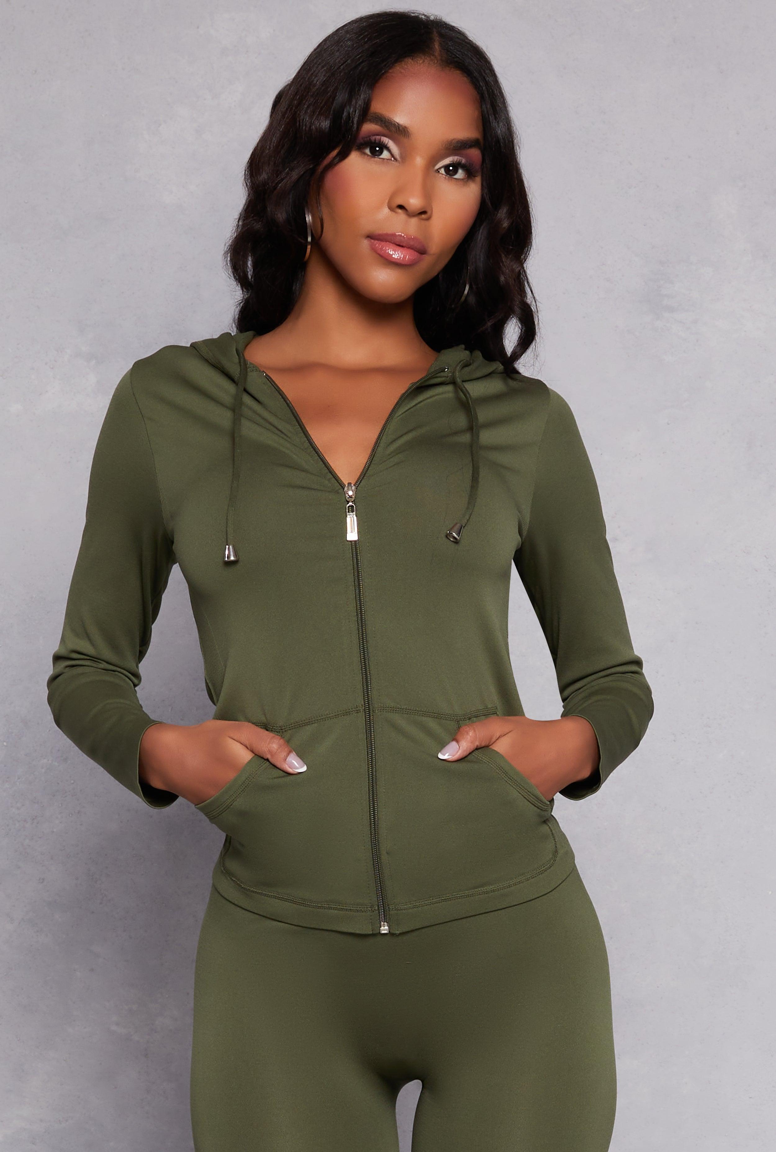 Womens Seamless Zip Front Hooded Top Product Image