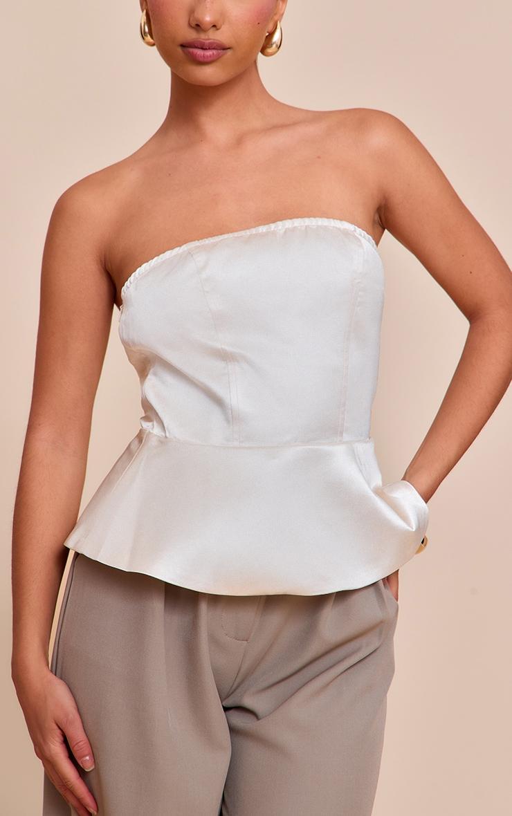 Pearl Satin Peplum Corset Product Image