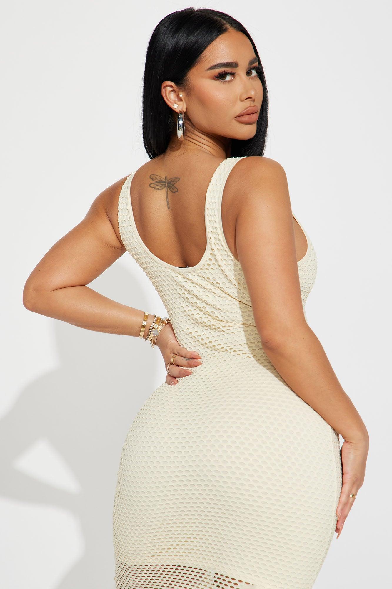 All Caught Up Midi Dress - Cream Product Image