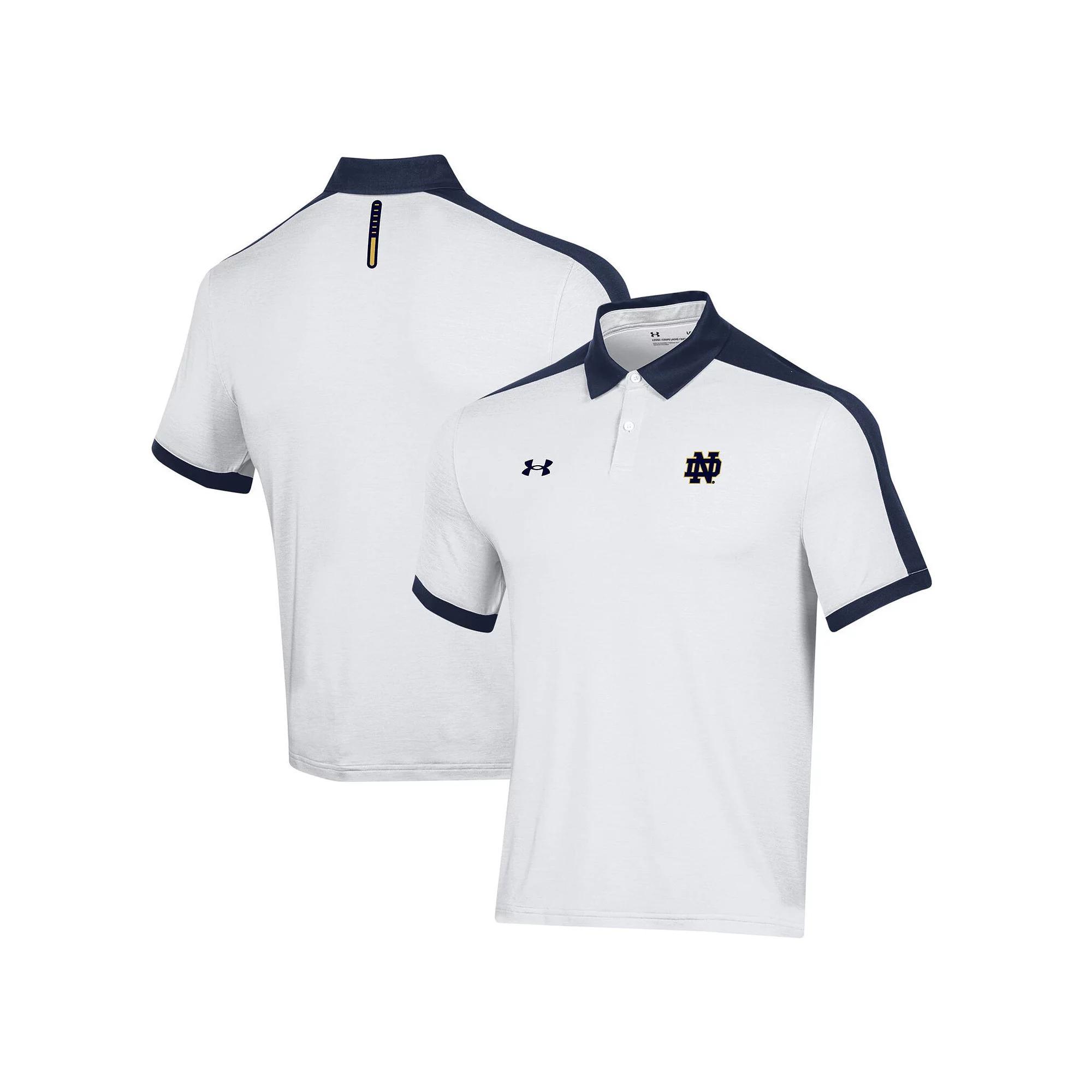 Men's Under Armour White Notre Dame Fighting Irish Trophy Polo, Size: Large Product Image