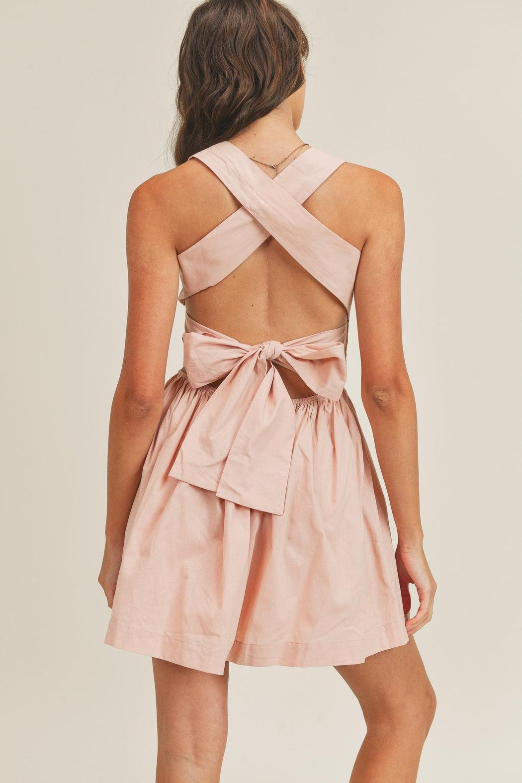 Smocked Cross Back Dress Product Image