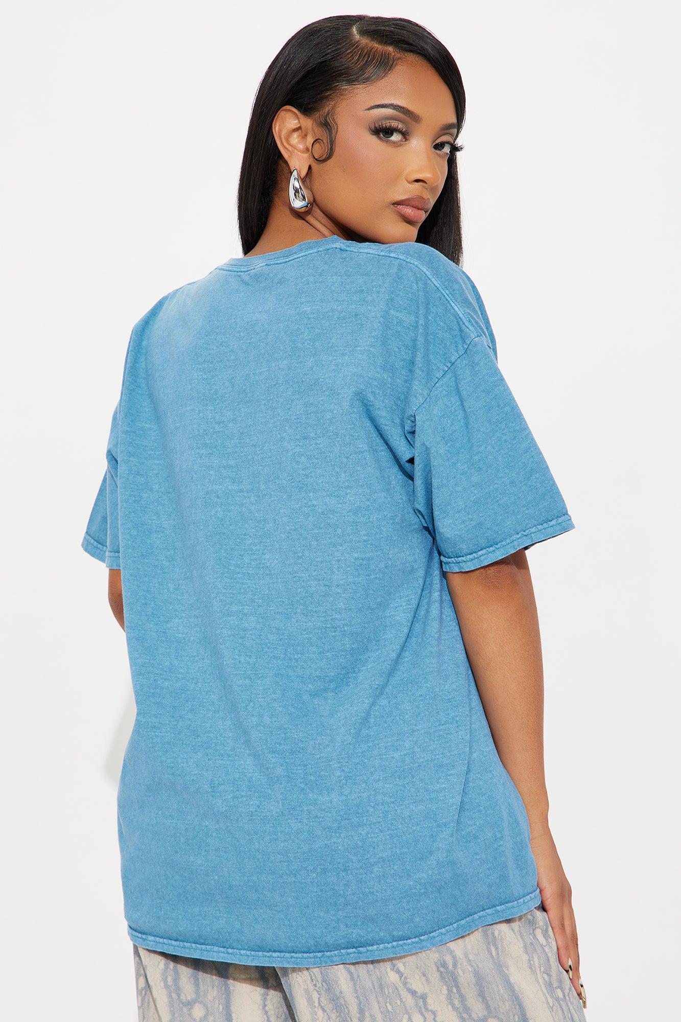 Dog Mami Washed Oversized Tee - Blue Product Image