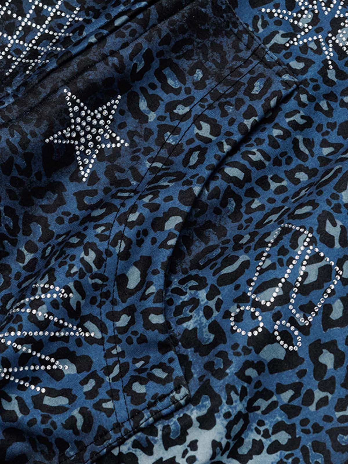 Aelfric Eden Boxy Leopard Print Rhinestone Hoodie Product Image