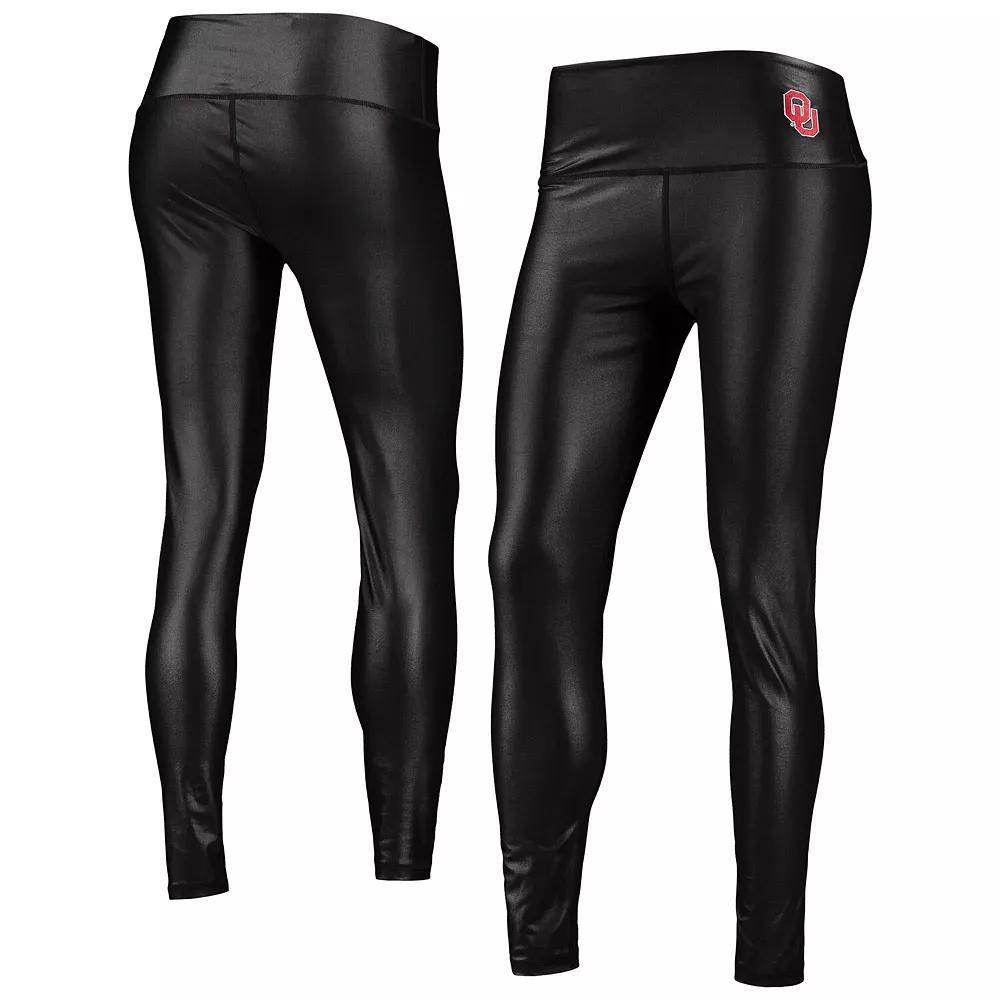 Women's ZooZatz Black Oklahoma Sooners Shine Liquid Leggings,  Product Image