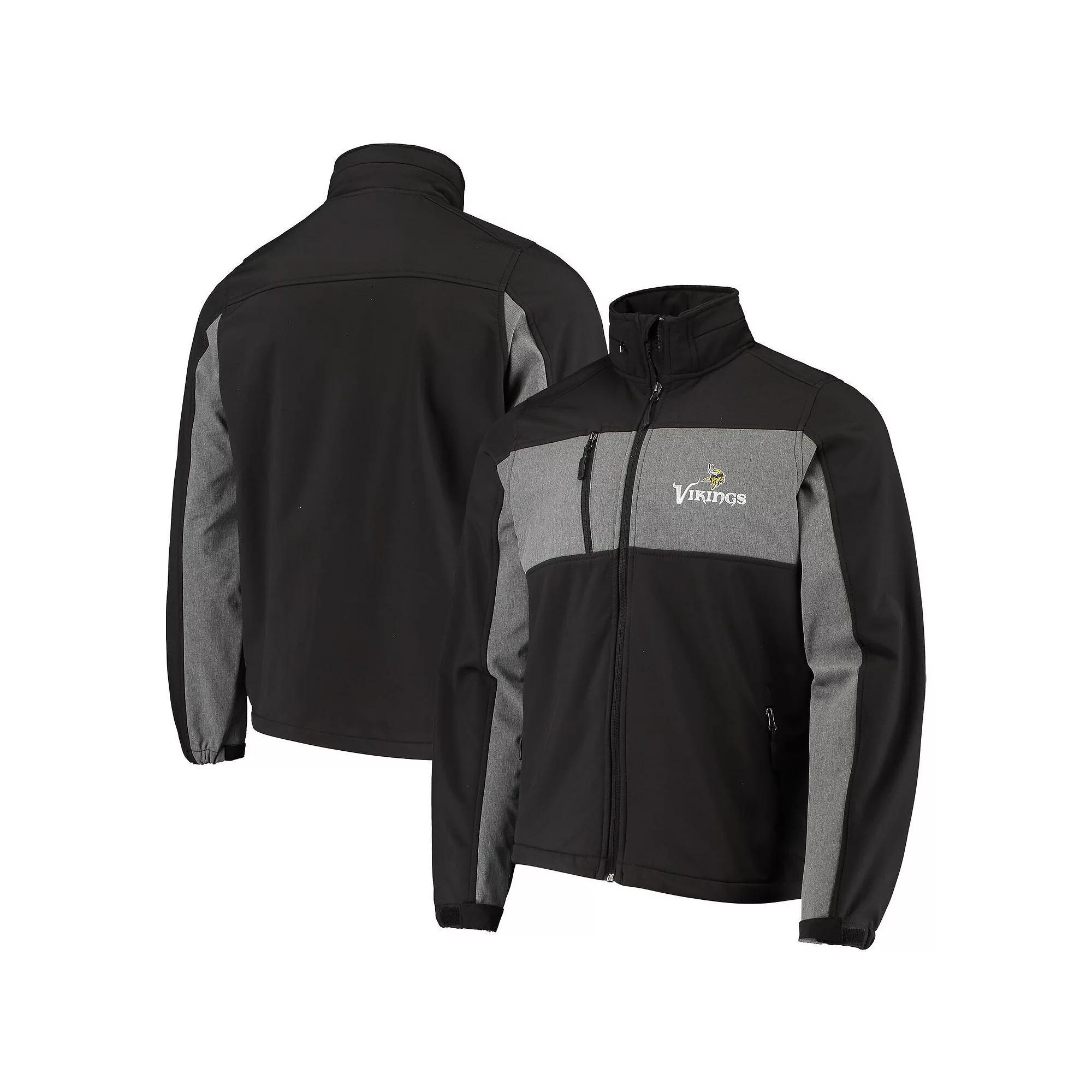 Men's Dunbrooke Black Minnesota Vikings Circle Zephyr Softshell Full-Zip Jacket, Size: Small Product Image