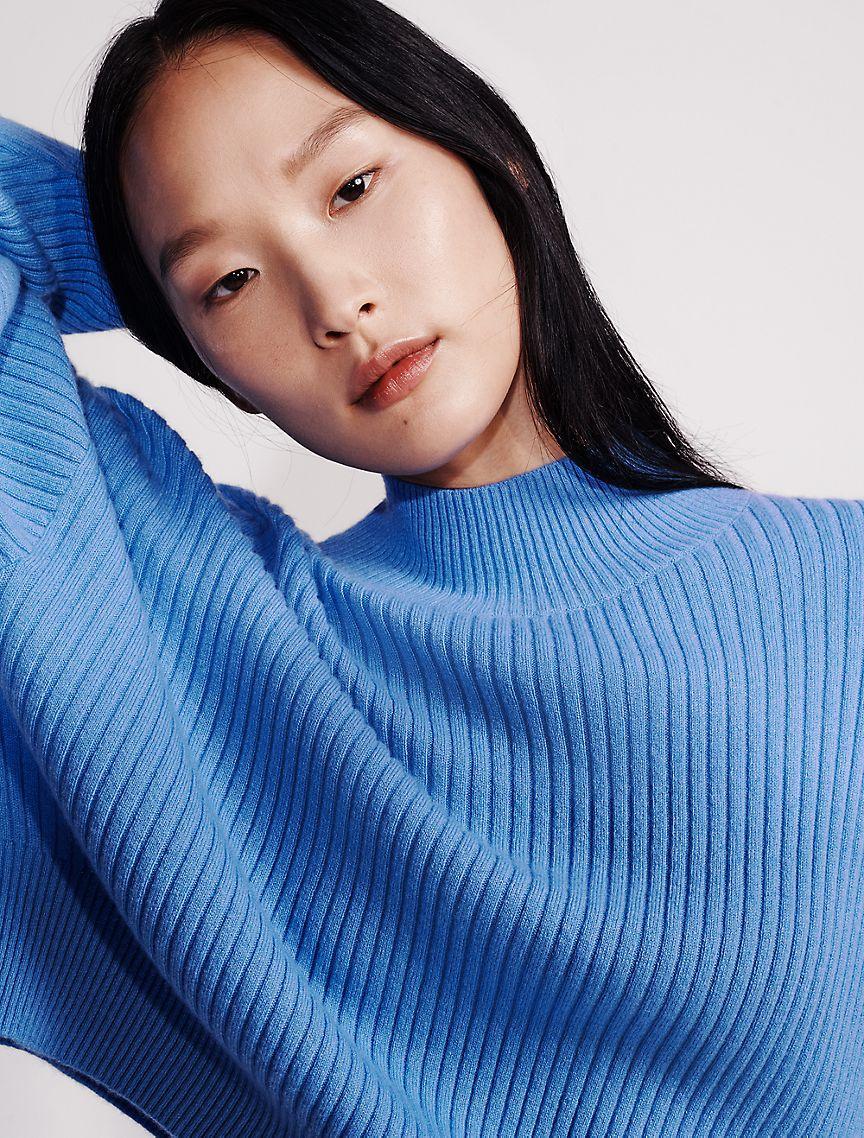 Cropped Cashmere Crewneck Sweater Product Image