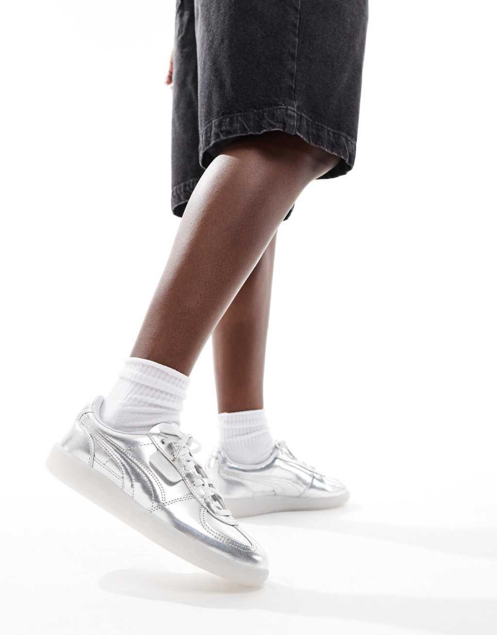 PUMA Palermo Chrome sneakers in silver Product Image