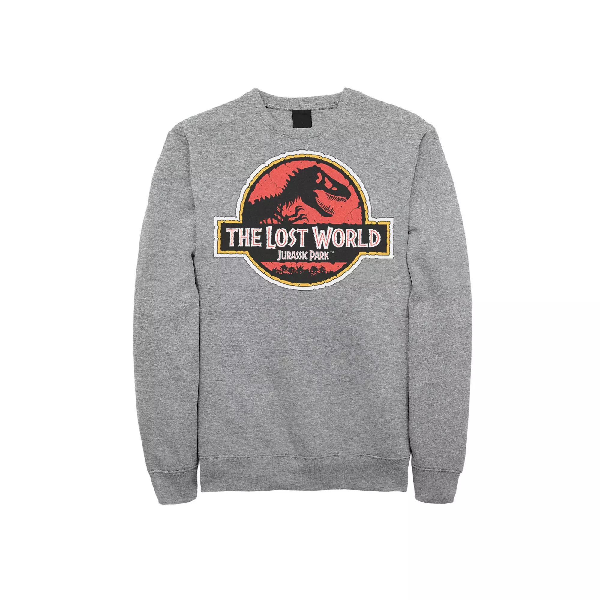 Men's Jurassic Park The Lost World Movie Logo Sweatshirt, Size: Large, Athletic Grey Product Image