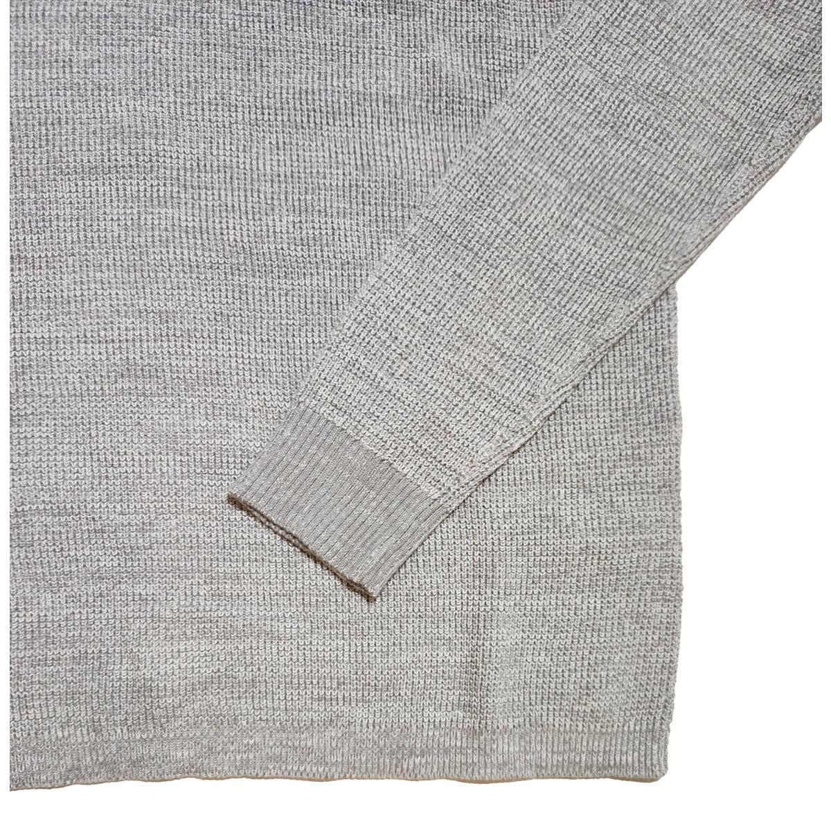 Cotton Henley Sweater Lt. Grey Product Image