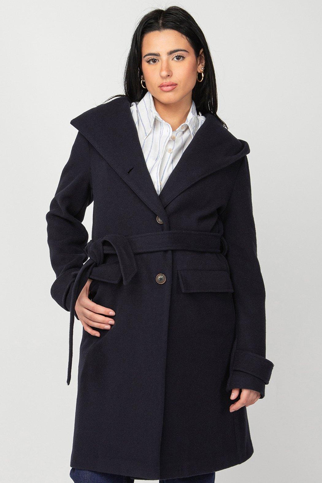 Navy Hooded Trench Product Image