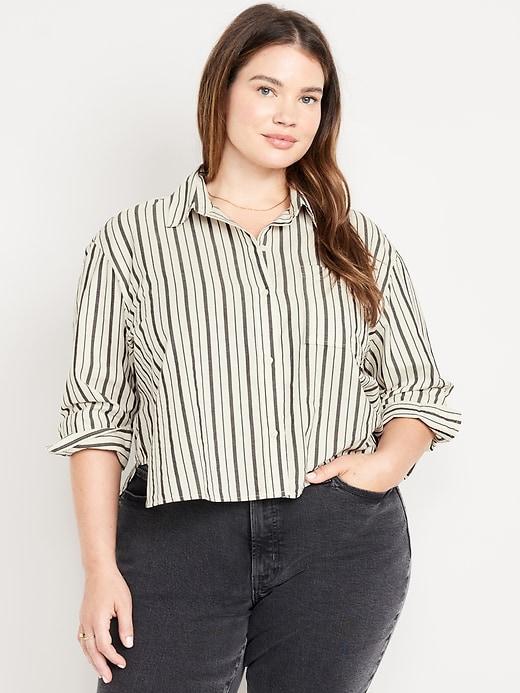 Button-Down Crop Shirt Product Image