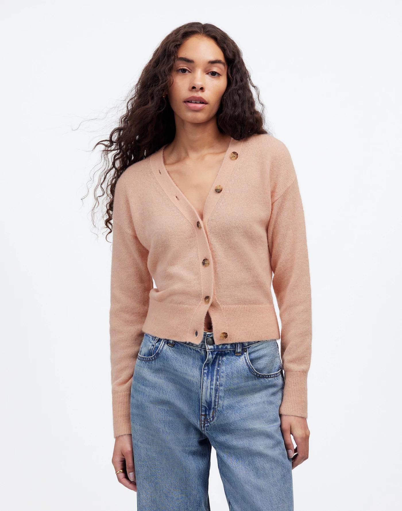 Alpaca-Blend V-Neck Cardigan Product Image