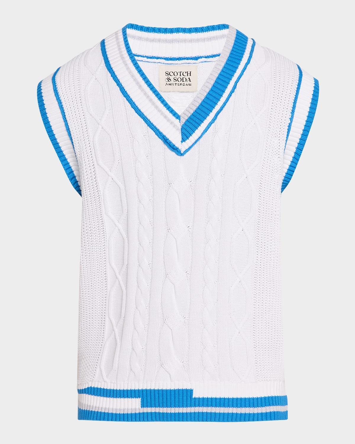 Mens Cable V-Neck Vest Product Image