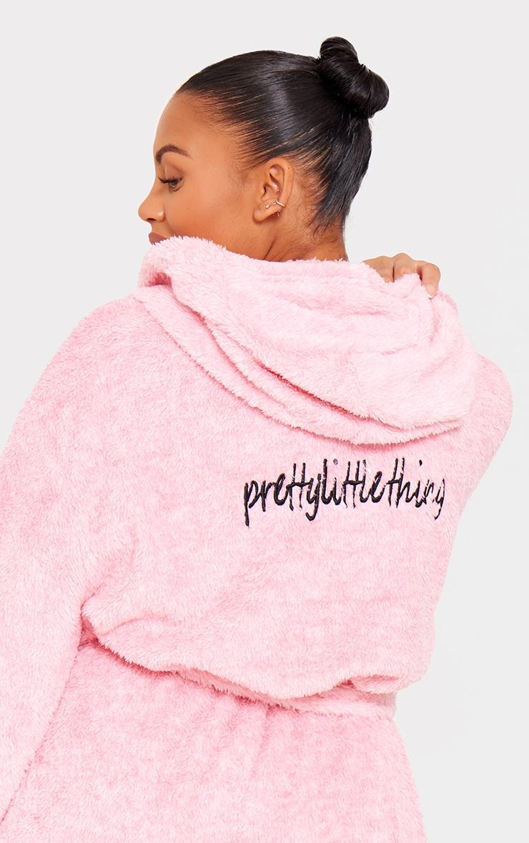 PRETTYLITTLETHING Plus Pink Fluffy Bath Robe Product Image