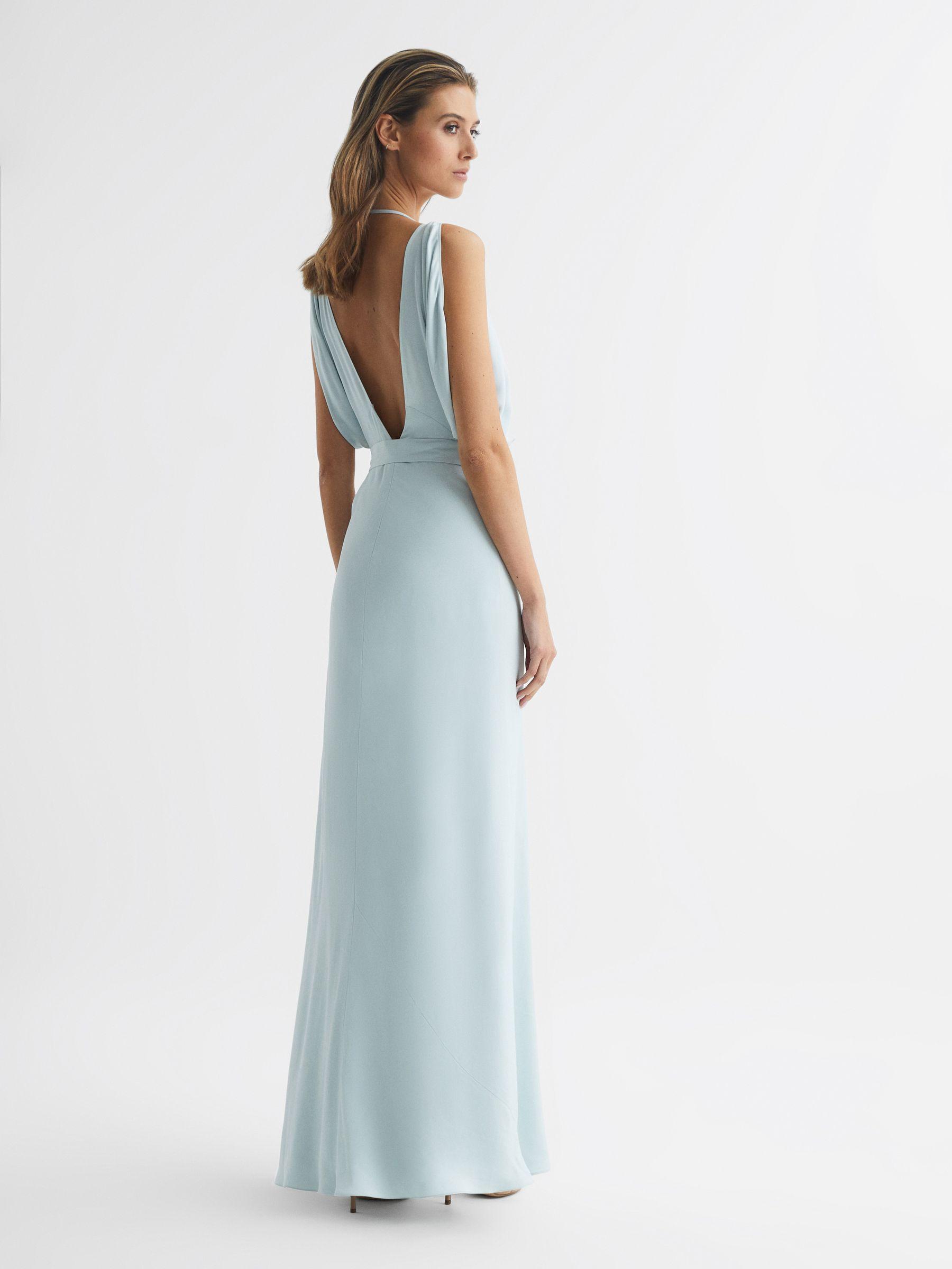 Cowl Neck Bridesmaid Maxi Dress in Green Product Image