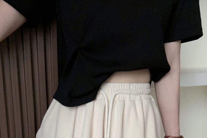 Balletcore High Waist Plain Wide-Leg Mini Shorts Product Image