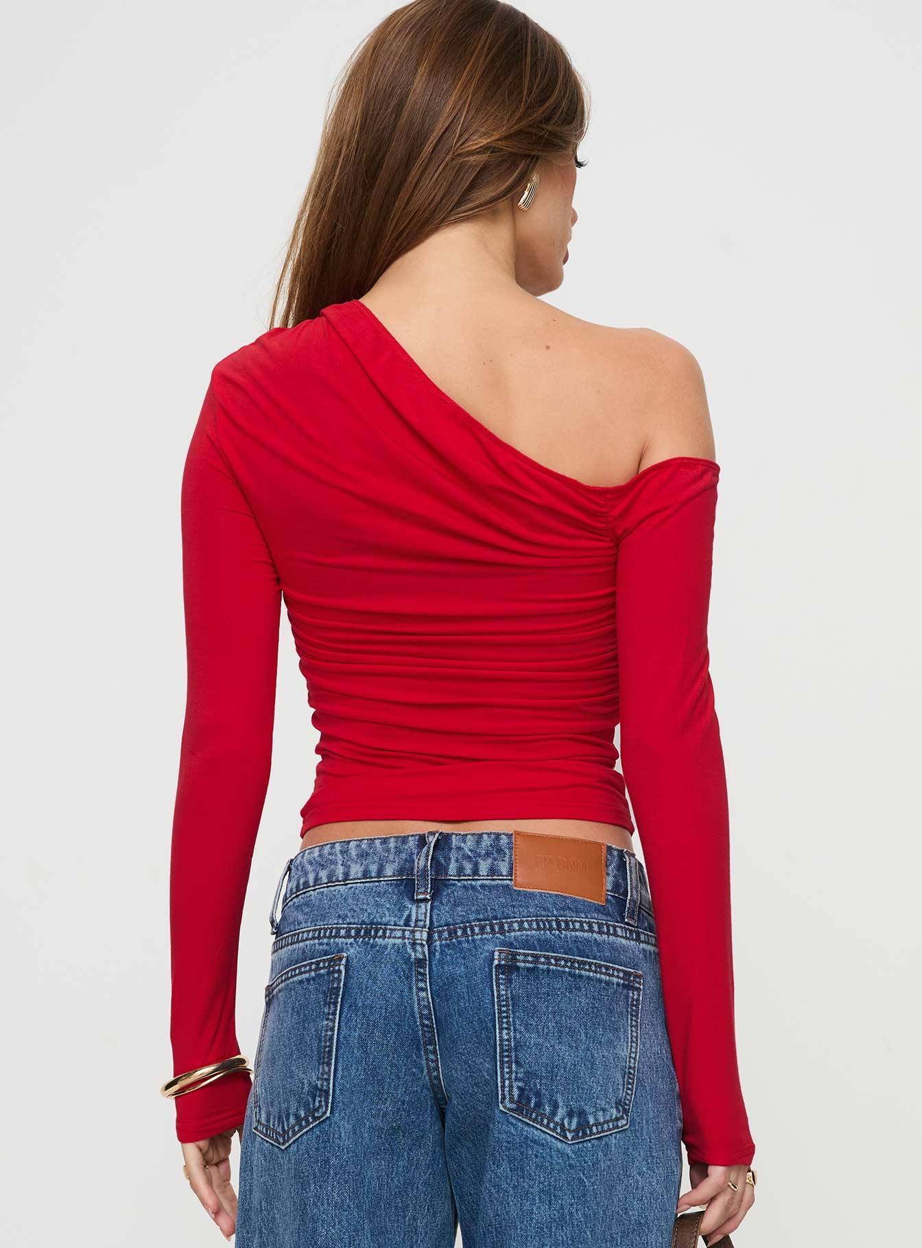 Beller Long Sleeve Top Red Product Image
