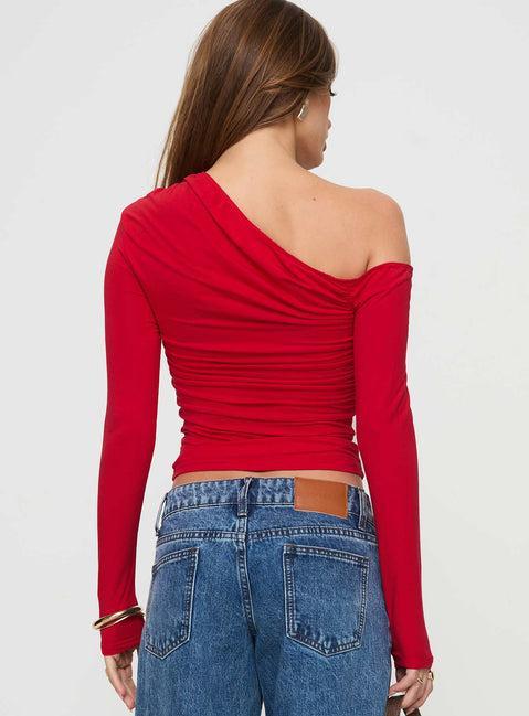 Beller Long Sleeve Top Red Product Image