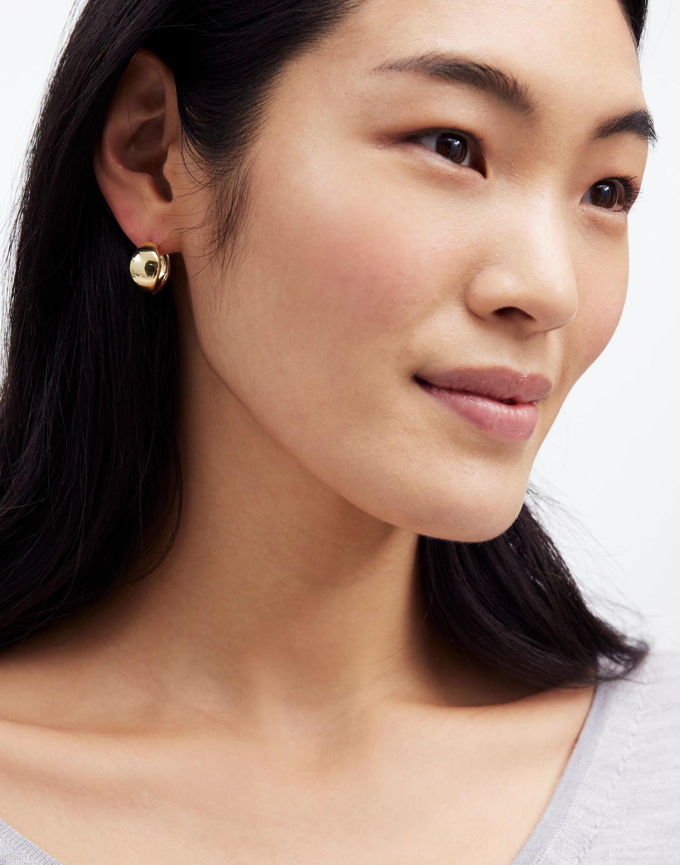 Dome Statement Hoop Earrings Product Image