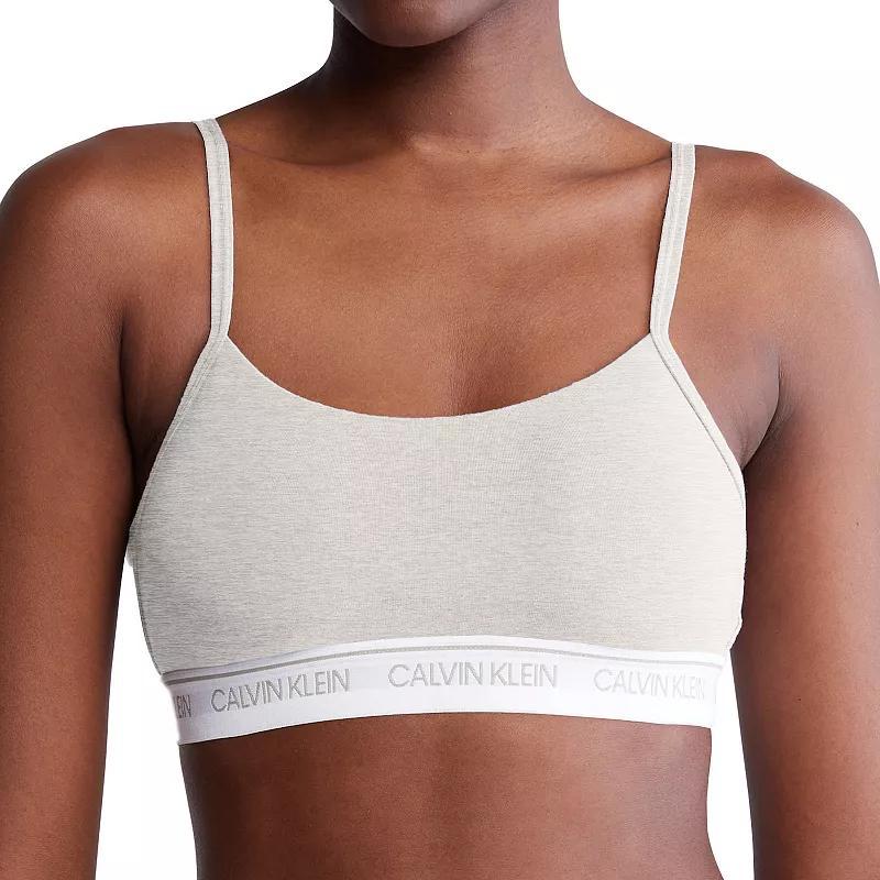 Womens Calvin Klein Archive Logo Lightly Lined Bralette QF7534 Gray Grey Product Image