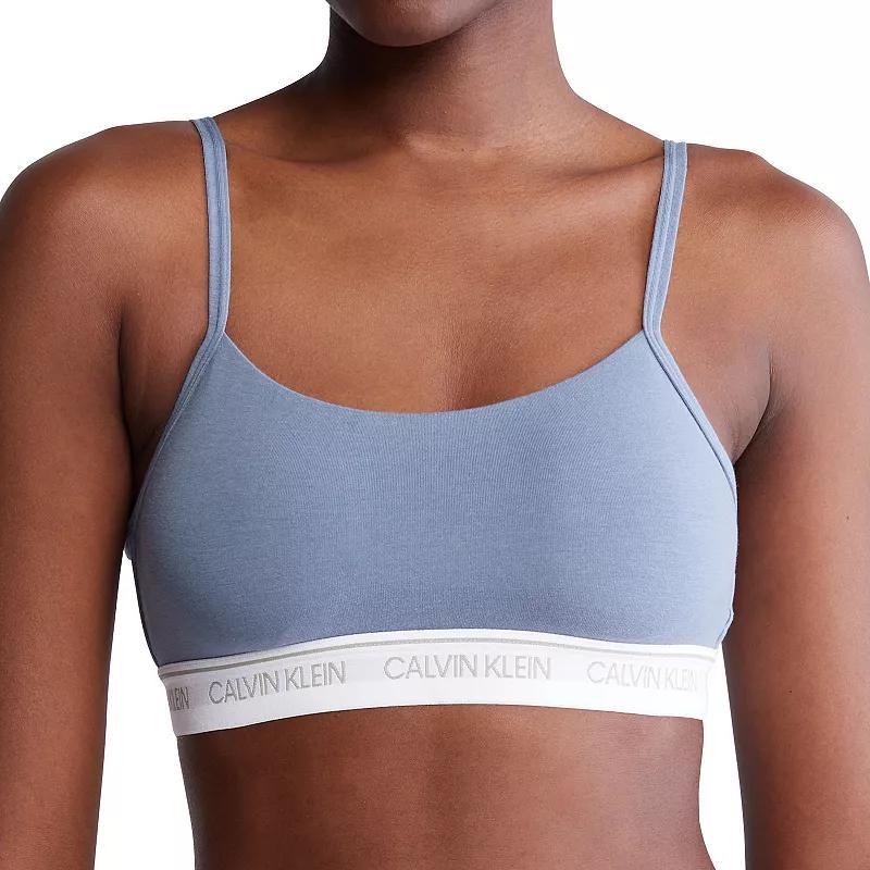 Womens Calvin Klein Archive Logo Lightly Lined Bralette QF7534 Gray Grey Product Image