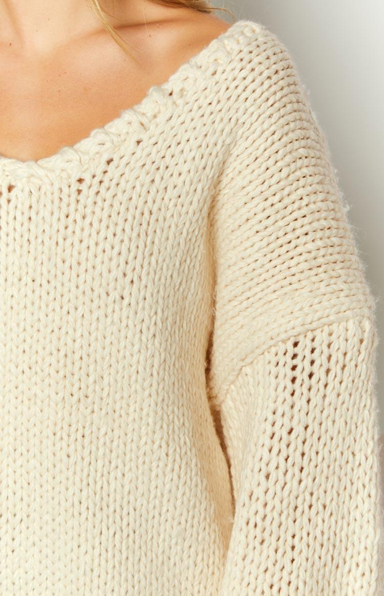 Delvey Cream Chunky Knit Sweater Product Image