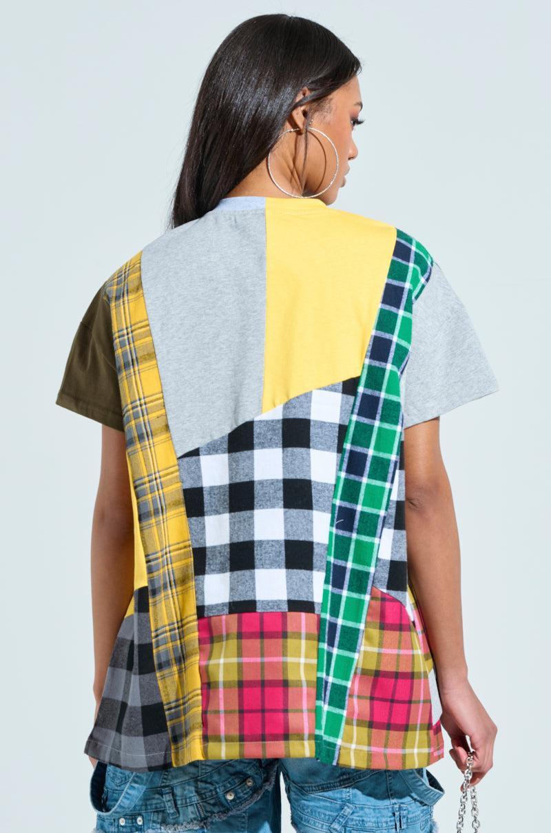 REBUILT OVERSIZED FLANNEL T-SHIRT Product Image