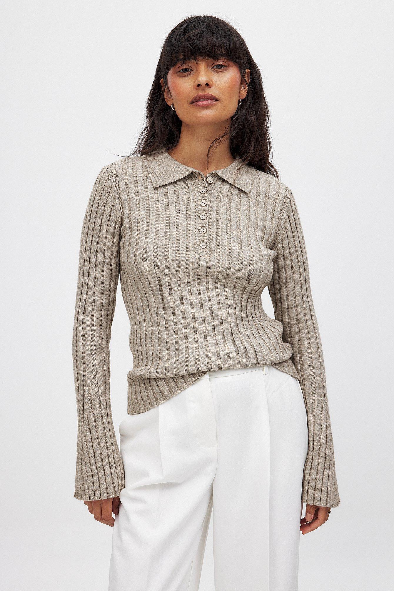 Knitted Ribbed Sweater Product Image