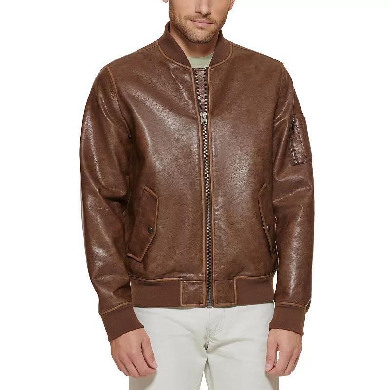 Men's Levi's® Faux Leather Flight Bomber Jacket, Size: XXL, Saddle Product Image