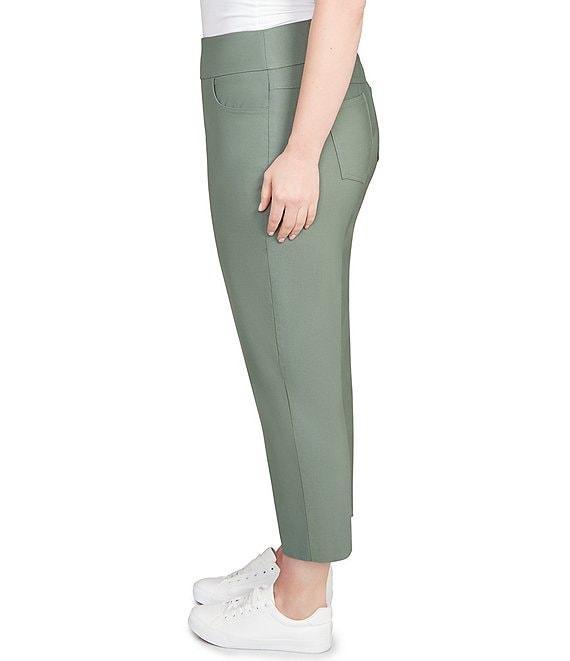 Ruby Rd. Plus Size Silk Tech Straight Leg Pull-On Ankle Pants Product Image
