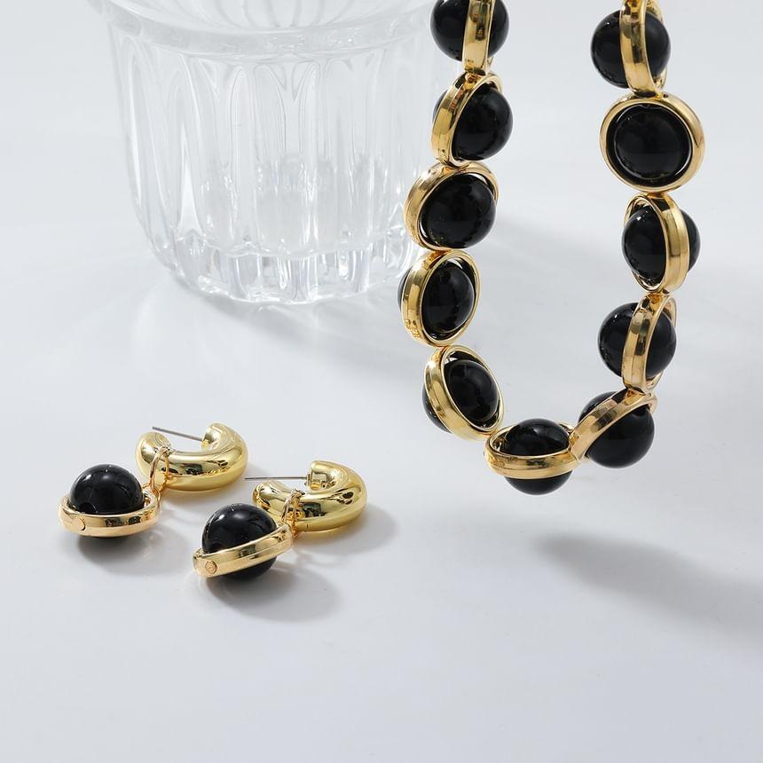 Set: Bead Necklace + Drop Earring Product Image