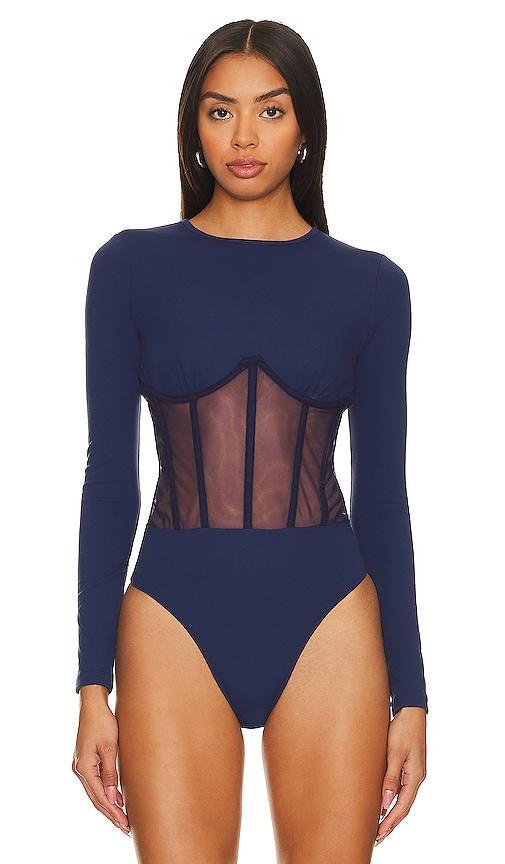 Womens Zoma Tulle & Jersey Sheer Bodysuit Product Image