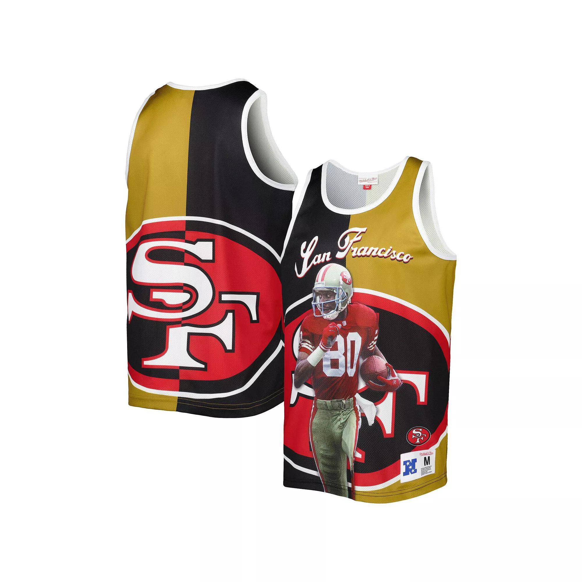 Men's Mitchell & Ness Jerry Rice Black/Gold San Francisco 49ers Retired Player Graphic Tank Top, Size: Small Product Image