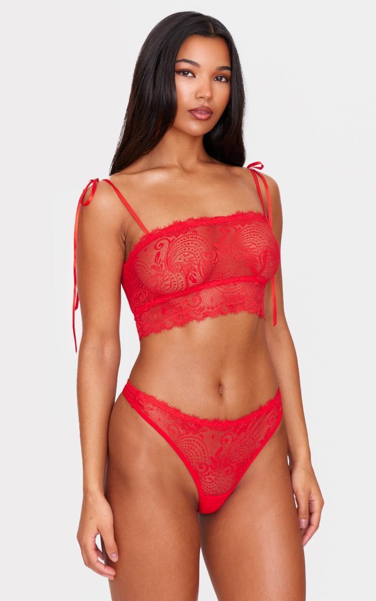 Red Lace Panties Product Image