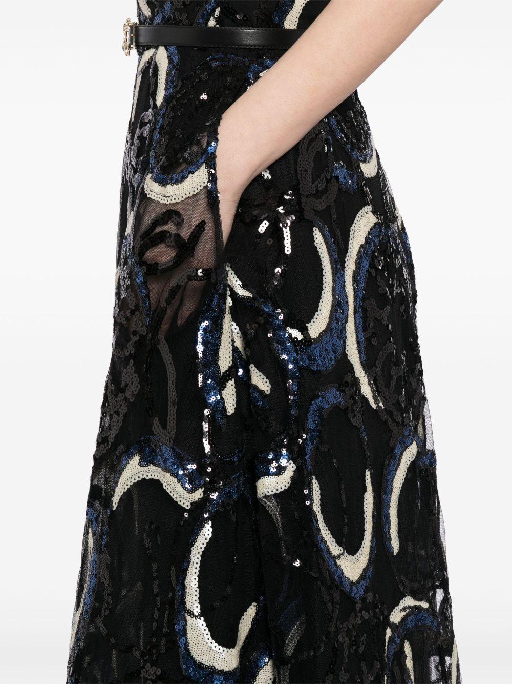 embroidered strapless gown Product Image