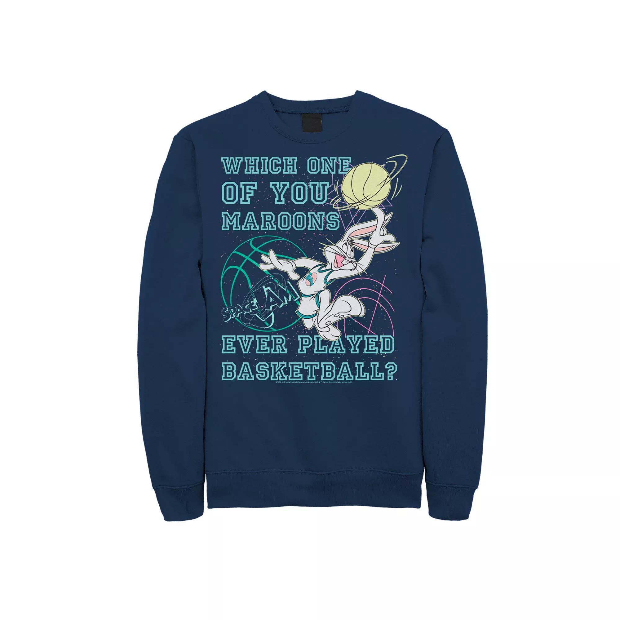 Men's Looney Tunes Space Jam Bugs Bunny Which One Of You Maroons Sweatshirt,  Product Image