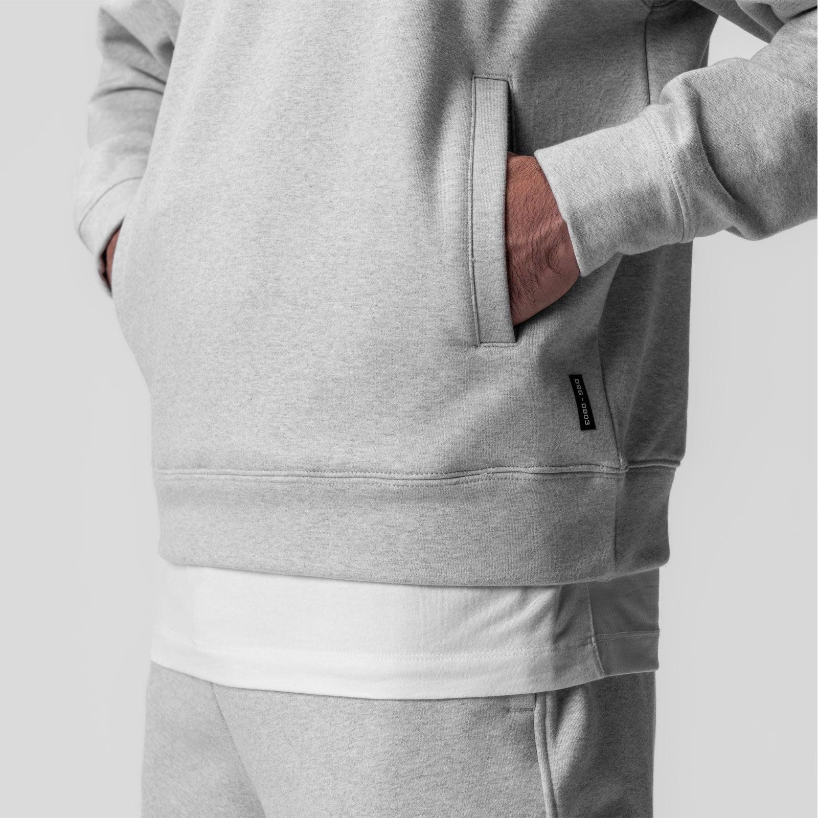 0903. Tech-Terry™ Paneled Quarter Zip - Heather Grey "Wave Dye" Product Image