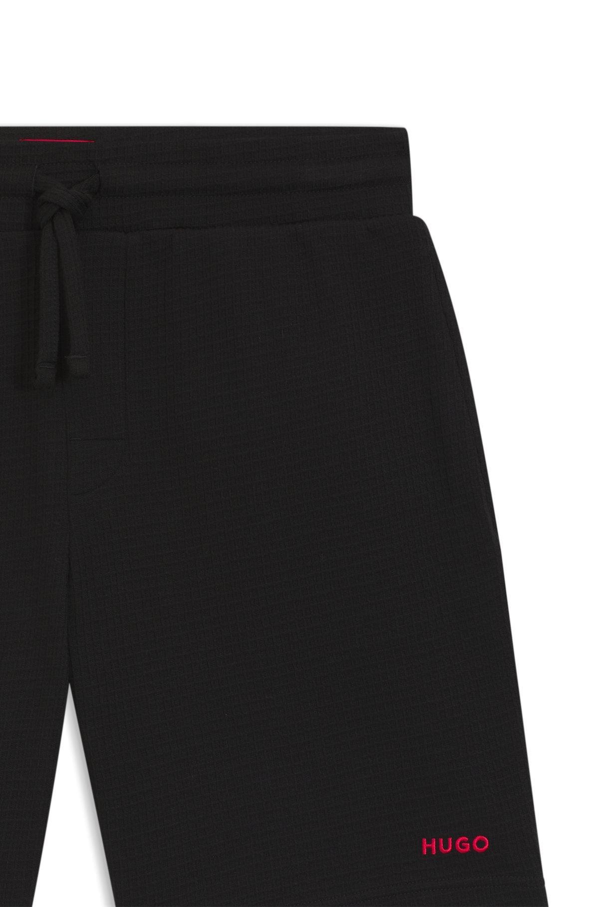 Waffle-structured pajama shorts with embroidered logo Product Image